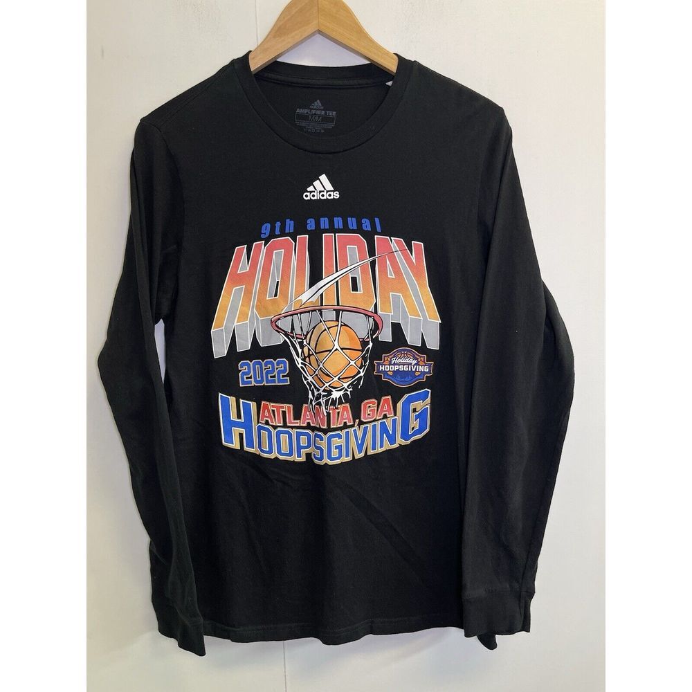 Adiais Amplifier Tee Men's M Shirt Long Sleeve 9th Annual Holiday Hoopsgiving
